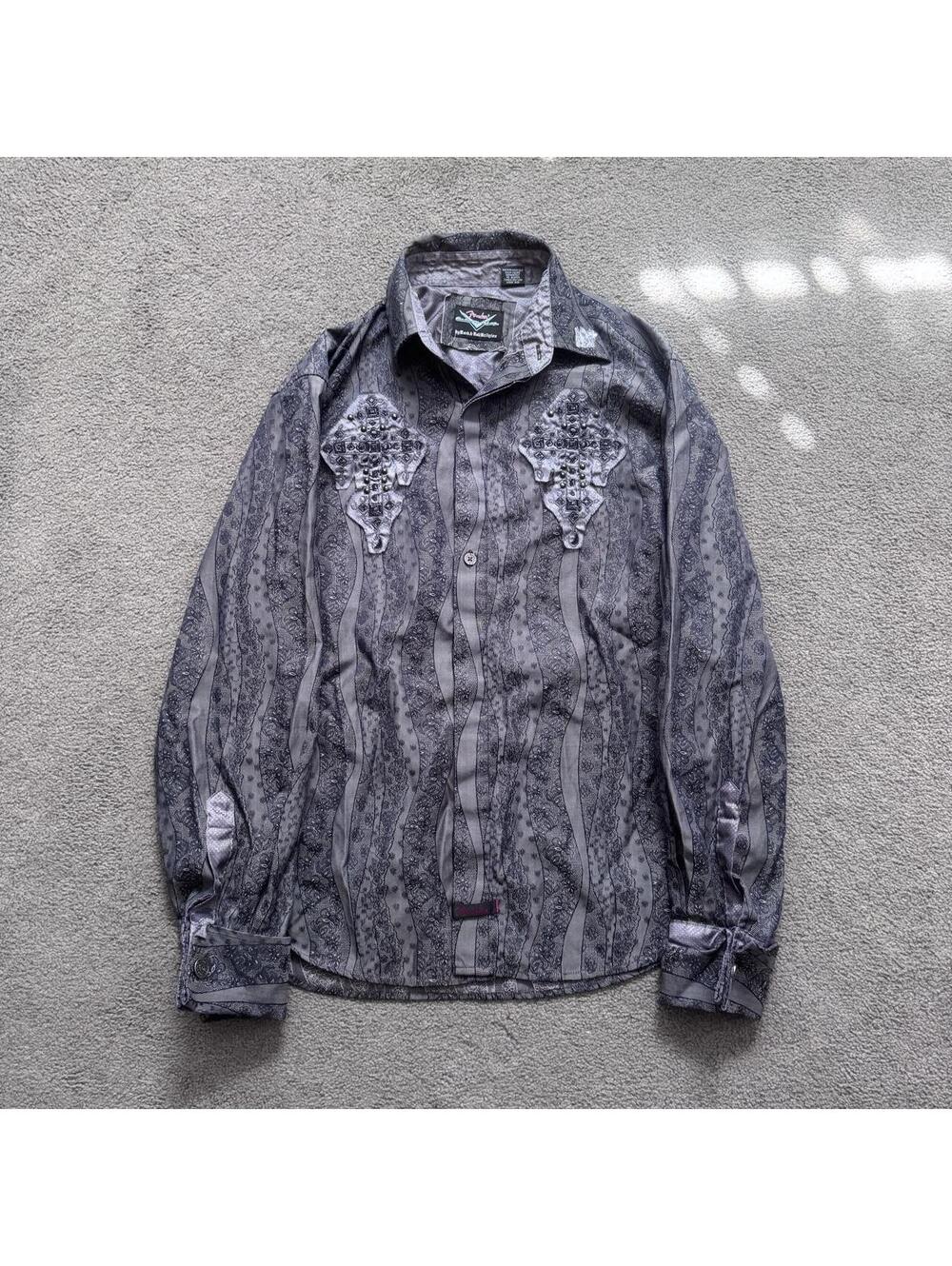 Vintage Y2K Fender Long Sleeve Collar shirt with a crazy design and pattern